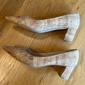 Kate Spade New York Cork Block-Heel Pumps Women’s 6.5M – Pointed Toe, Neutral